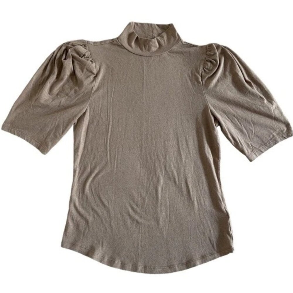 Gap Puff Sleeve Mock Neck Tee Featherweight Cotton Modal Top